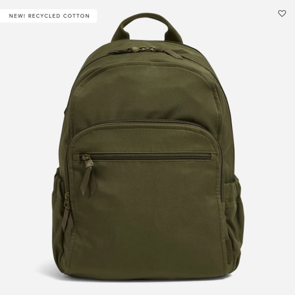 Vera Bradley Women's Cotton Campus Backpack, Climbing Ivy Green
